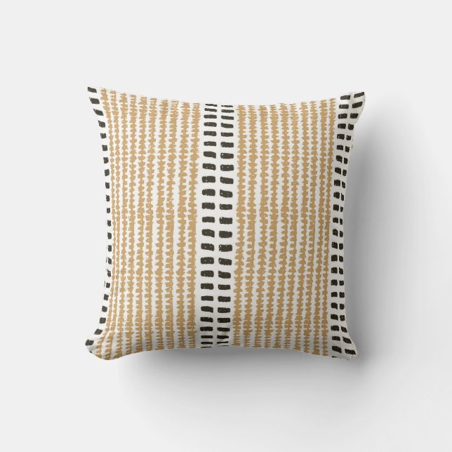 Simple modern versatile stripes yellow black contr throw pillow (Front)