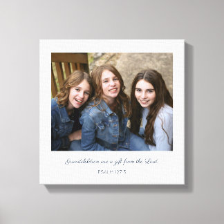 Simple Modern Verse | Grandchildren Photo Canvas Print