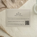 Simple & Modern Vintage Label QR-code RSVP Card<br><div class="desc">This simple design seamlessly blends vintage charm with modern convenience. The inclusion of a QR code streamlines the RSVP process, allowing your guests to respond effortlessly. The classic label design complements a variety of wedding themes, offering a touch of nostalgia with contemporary efficiency. Personalize this card to make your RSVP...</div>