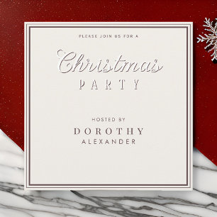 Simple Modern Vintage Typography Christmas Party Invitation