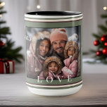 Simple Modern Vintage Typography Christmas Photo Mug<br><div class="desc">A charming and unique modern vintage Christmas photo mug designed with cozy typography and a layered border in spiced plum and cream. Customize with a family photo for precious memories for years to come!</div>
