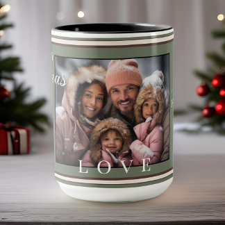 Simple Modern Vintage Typography Christmas Photo Mug