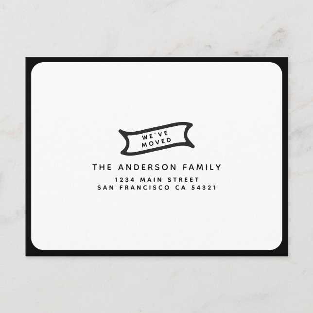 Simple Modern Vintage We've Moved New Address Postcard (Front)