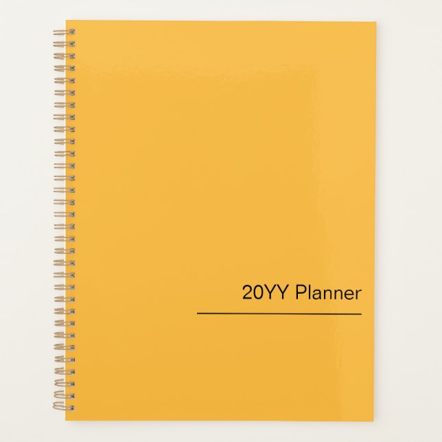Simple Modern Warm Yellow Yearly Planner (Front)