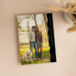 Simple modern wavy edge black and white photo save the date<br><div class="desc">Simple but stylish, this save the date features a trendy modern wavy edge along with simple typography for your wedding details. With one large photo on the front and another on the back, it's a great way to show off your engagement photos. The edge and back are black with white...</div>
