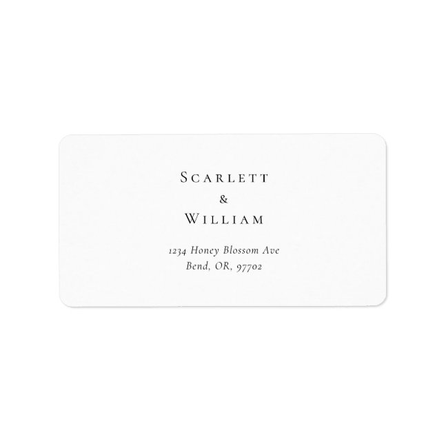 Simple Modern Wedding Address Label (Front)