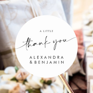 Simple Modern Wedding Classic a Sweet Thank You Classic Round Sticker