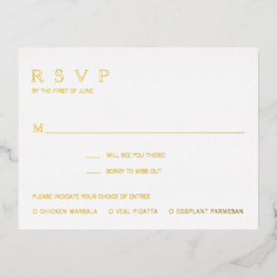 Simple Modern Wedding Foil RSVP Card