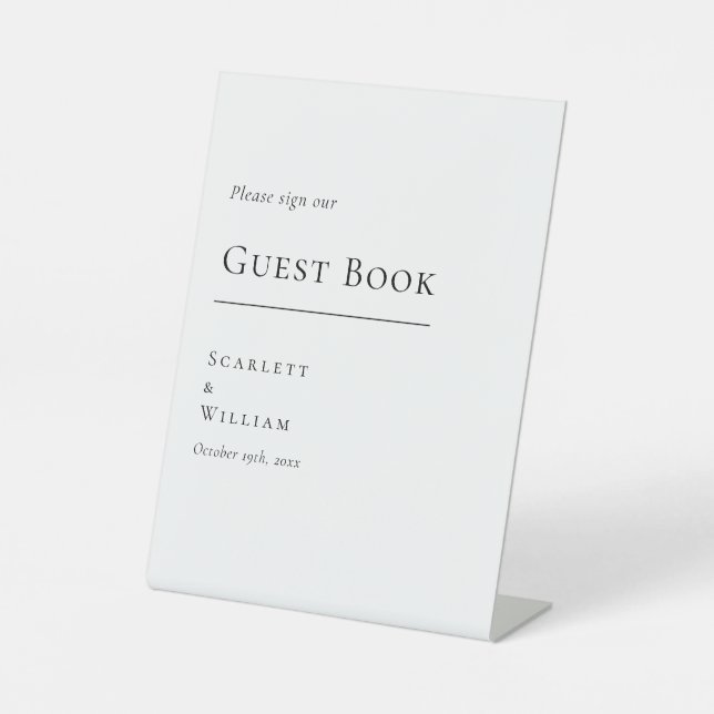 Simple Modern Wedding Guest Book Sign (Front)