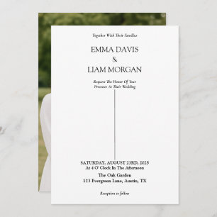 Simple Modern Wedding Invitation with Couple Photo