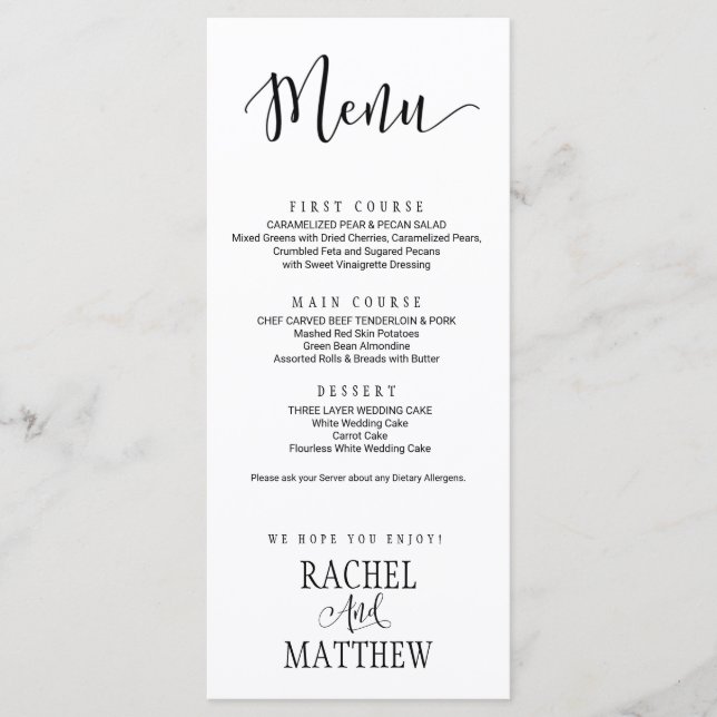 Simple&Modern Wedding Menu Card2 (Front)