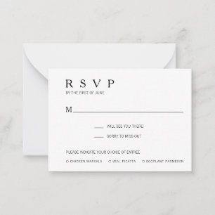 Simple Modern Wedding Mini RSVP Card