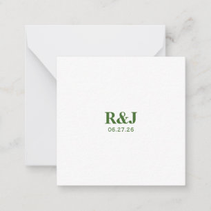 Simple Modern Wedding Monogram Card
