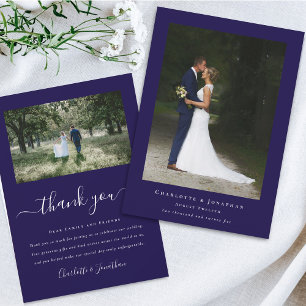 Simple Modern Wedding Photo Thank You Card