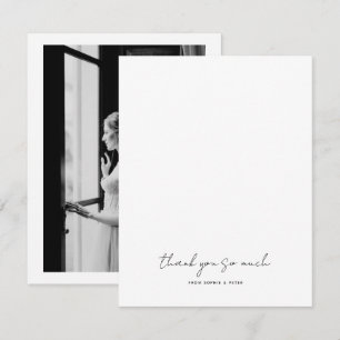 Simple Modern Wedding photo Thank you  Card