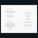 Simple Modern Wedding Program<br><div class="desc">Elegant folded wedding program featuring a simple design with a modern sans serif font and an elegant script font.</div>