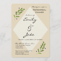 Simple Modern Wedding Rehearsal Dinner Invitation