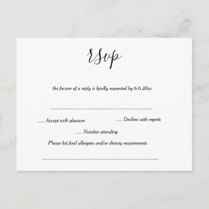 Simple Modern Wedding RSVP Card