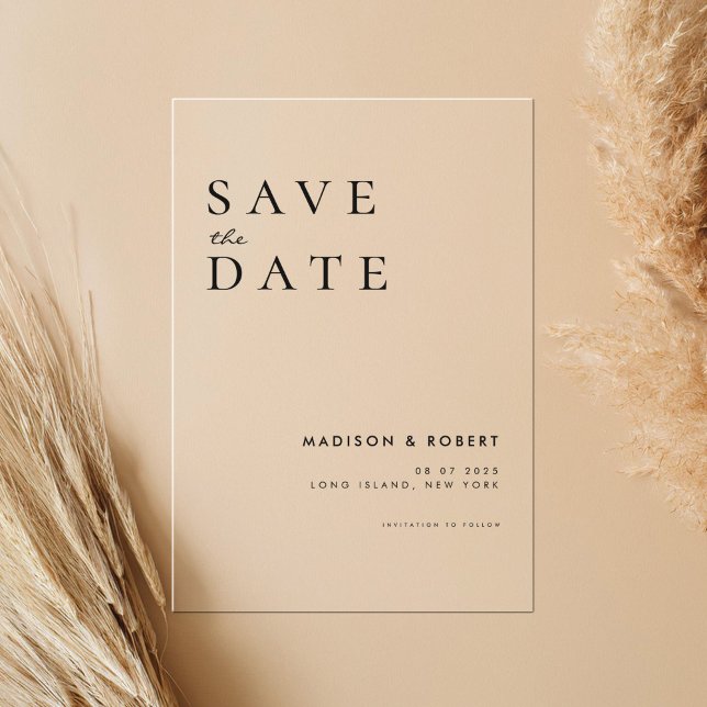Simple Modern Wedding Save the Date Acrylic Invitations (Creator Uploaded)