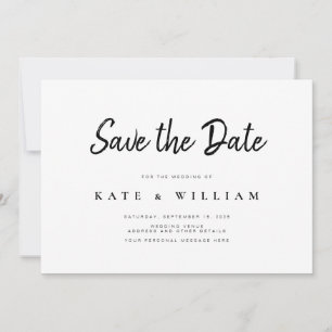 Simple Modern Wedding Save the Date Invitation