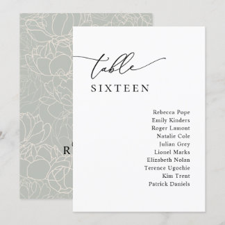 Simple Modern Wedding Seating Chart Table Cards