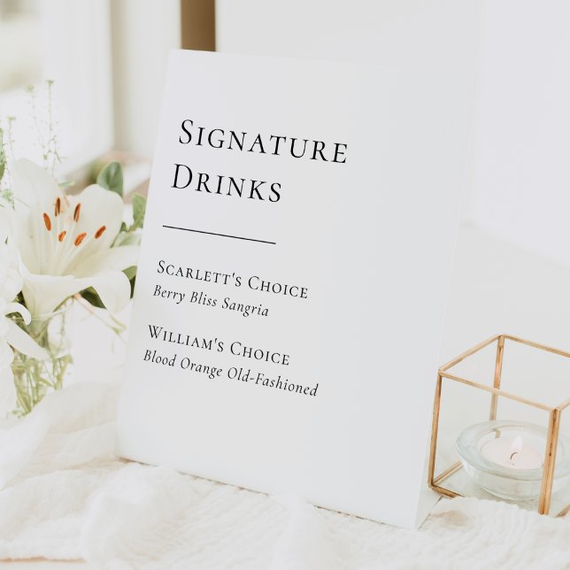 Simple Modern Wedding Signature Drinks Sign (Creator Uploaded)