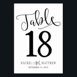 Simple&Modern Wedding Table Number Card<br><div class="desc">Simple but yet modern elegance. Table Number Card you customize. Alternate white script is included if you choose to use a dark colour background. Various paper thicknesses are available with this design. See my "WeddingPieces" store for matching wedding pieces - from Invites, Save the Date, Menus to Totes, Stickers, Gift...</div>