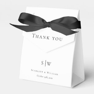 Simple Modern Wedding Thank You Monogram Favour Bo Favor Box