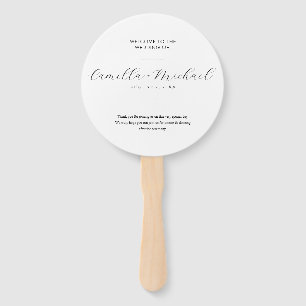 Simple Modern Wedding Vertical Program Hand Fan