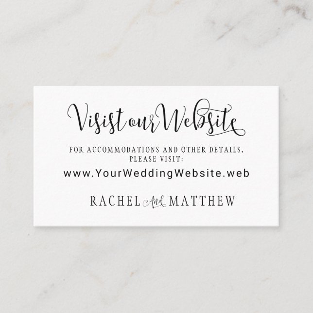 Simple&Modern. Wedding Website Info Enclosure Card (Front)