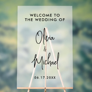 Simple Modern  Wedding Welcome Acrylic Sign