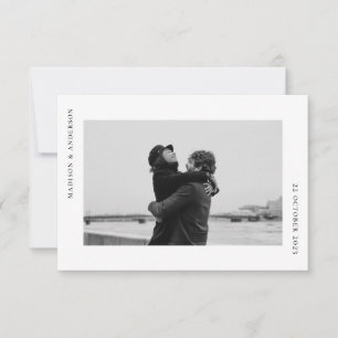 Simple Modern Wedding with Romantic Photo Thank You Card
