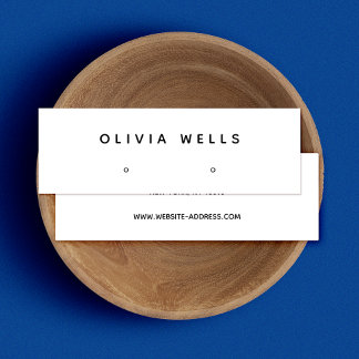 Simple Modern White Earring Display Mini Business Card
