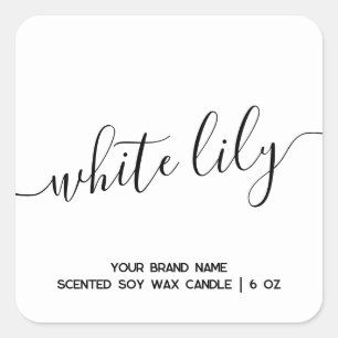 Simple modern white minimal candle label
