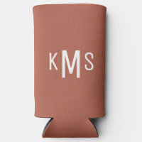 Simple Modern White Monogram Cinnamon