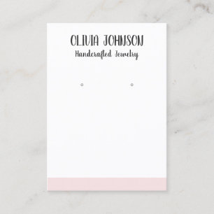 Simple Modern White Pink Jewellery Earring Display Business Card