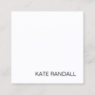 Simple Modern White Professional Networking Square Business Card