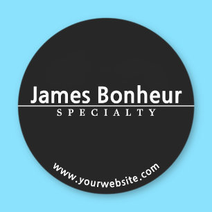 Simple Modern White Text on Black Waterproof