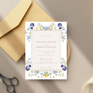 Simple Modern Wildflower Wedding Invitation