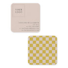 Simple Modern Yellow Chequerboard Your Logo Custom