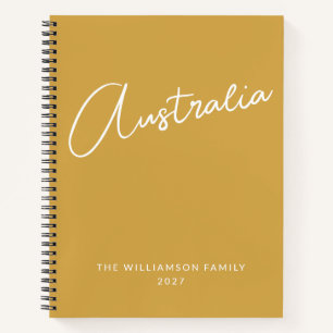 Simple Modern Yellow Personalized Family Travel Notebook