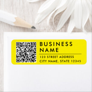 Simple Modern Yellow Website QR Code Return Adress