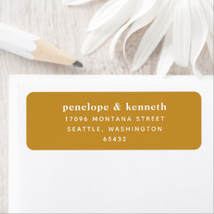 Simple Modern Yellow Wedding Return Address