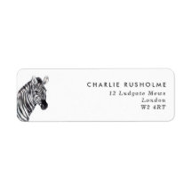 Simple Modern Zebra Personalized Return Address