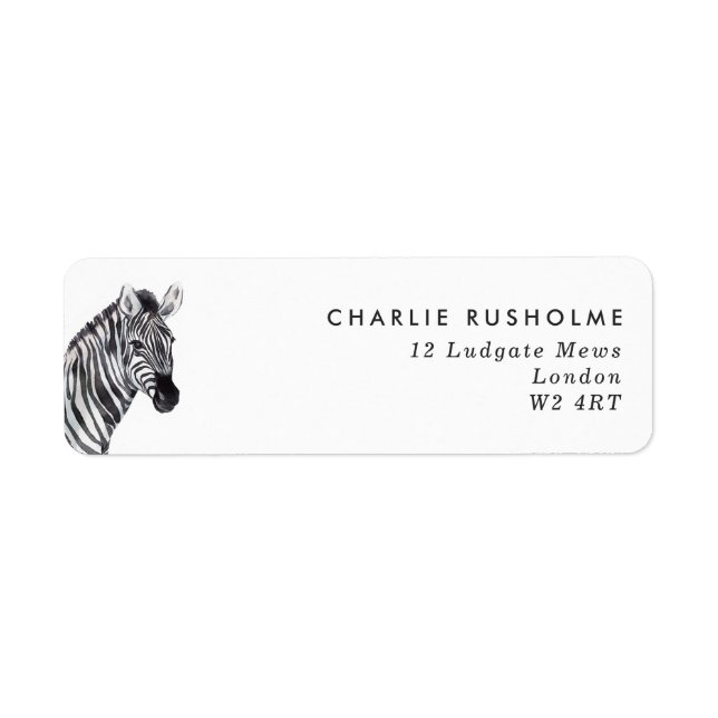 Simple Modern Zebra Personalized Return Address (Front)