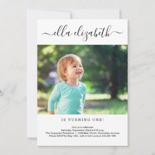 Simple moderne 1er anniversaire Invitation fête