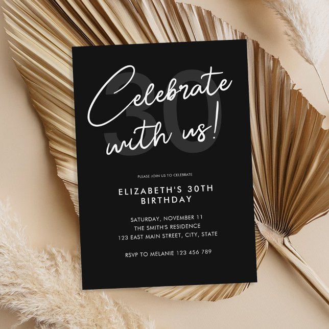 Simple moderne 30e anniversaire Invitation de fête (Créateur téléchargé)