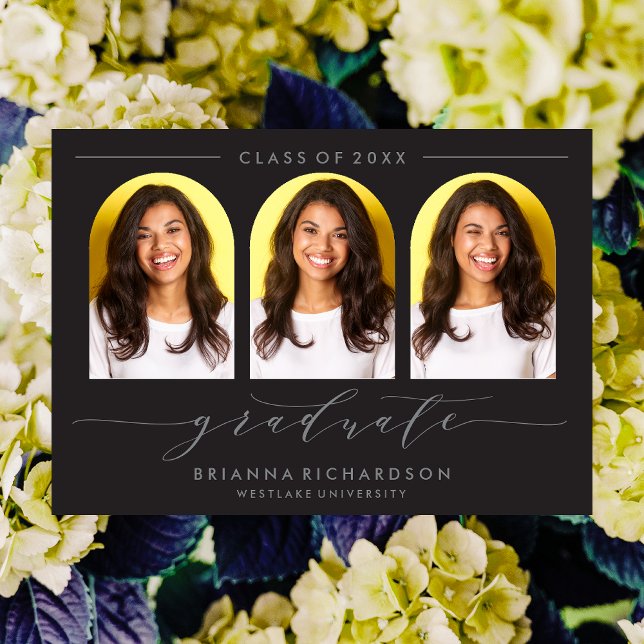 SIMPLE MODERNE ARCH SCRIPT GRADUCATION INVITATION (Créateur téléchargé)