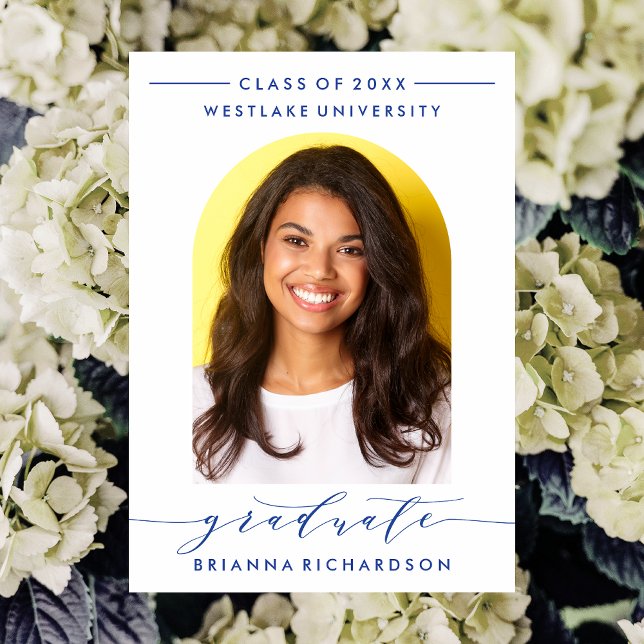 SIMPLE MODERNE ARCH SCRIPT GRADUCATION INVITATION (Créateur téléchargé)