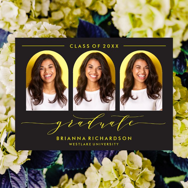 SIMPLE MODERNE ARCH SCRIPT GRADUCATION INVITATION (Créateur téléchargé)